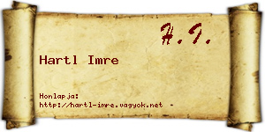 Hartl Imre névjegykártya