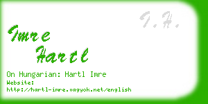imre hartl business card